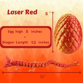 Easter Basket Stuffers, 3D Printed Dragon in Egg, Surprise Egg with Dynamic Dragon Inside, Full Articulated Crystal Fidget Dragon, 3D Printed Mystery Animals Toy for Home & Office Decoration
