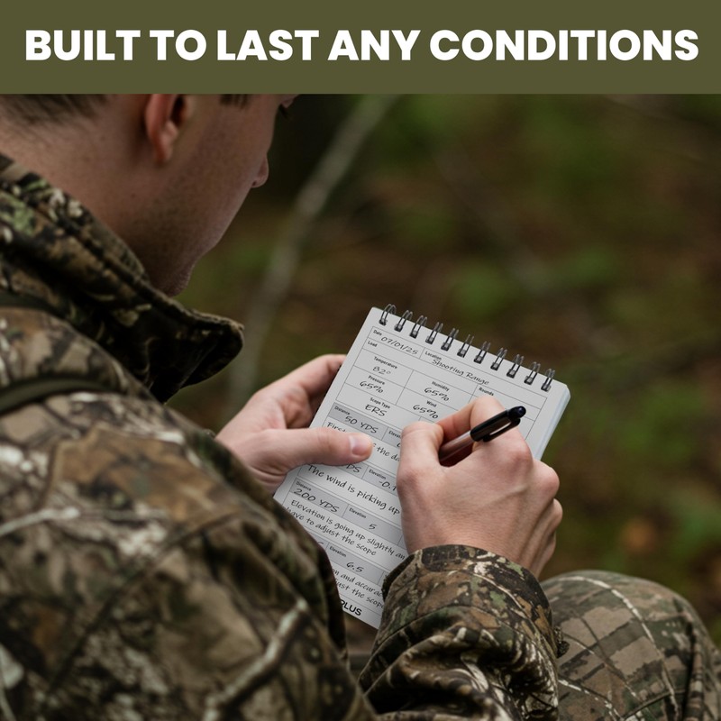 VALUE PLUS All Weather Proof DOPE Book for Rifle Shooting