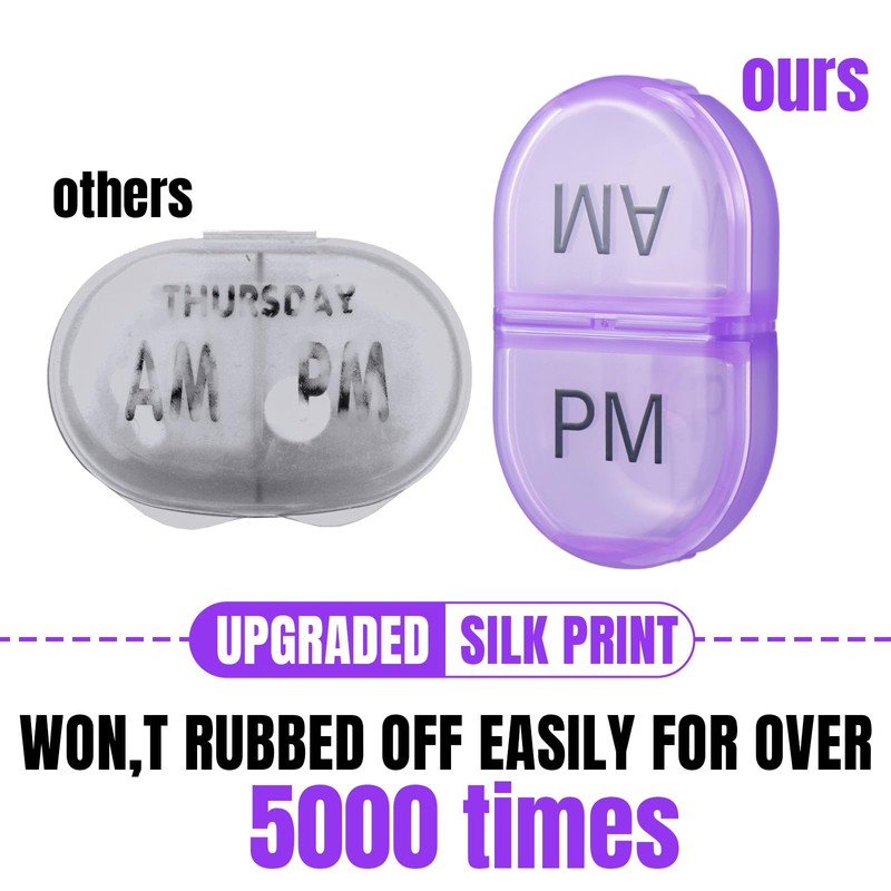 6 Pack Pill Organizer Pocket Small Case Holder Am Pm