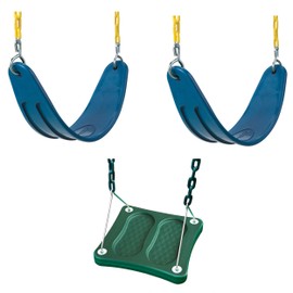 Swing-N-Slide WS 5111 Two Extreme Duty Blue Swing Seats with a Stand-Up Swing Swing Set Refresher Bundle, Blue