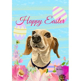 Dachshund Piebald - Best of Breed - HHS Easter Garden Flag