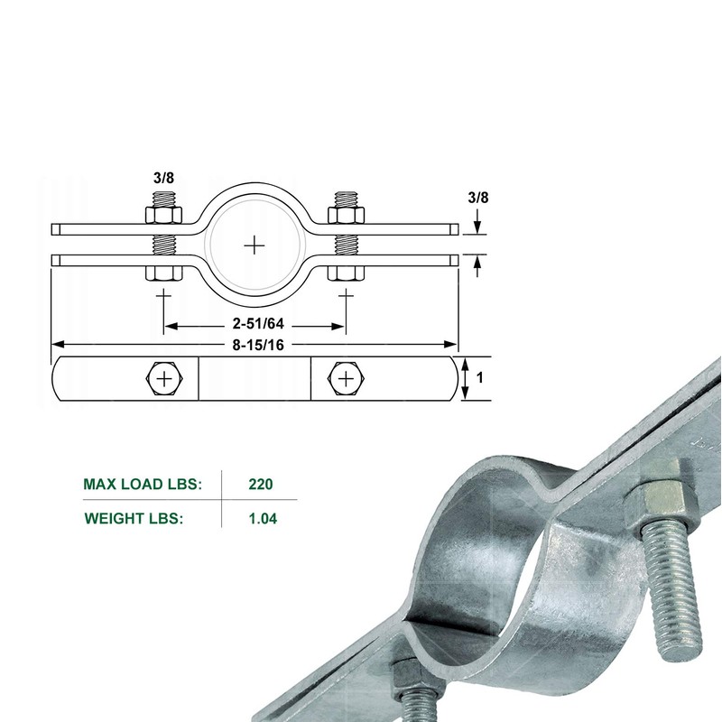 Highcraft RISEG01-10 Riser Wall Ceiling Mount Vertical Piping Support-Plumbing Extension