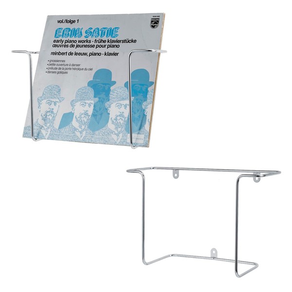 MyGift Modern Silver Tone Metal Wire Wall Mounted Vinyl Record