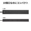 Sanwa Supply TAP-2210-3BK Power Strip, 10 Socks, 2P (3 m),
