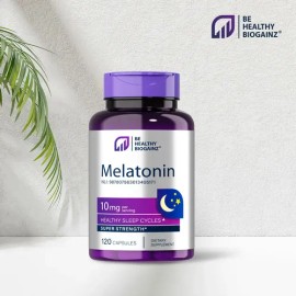 Biogainz Melatonina Suplemento Energía Cápsulas Sin Sabor 120 Unidades                                                                                