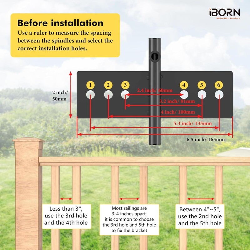 iBorn Fence Deck Hook Rail Heavy Duty Hummingbird Feeder Hanger