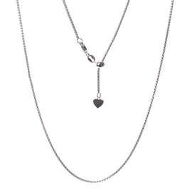 Verona Jewelers Sterling Silver 1.5MM Adjustable Popcorn Bolo Chain for Women- Thin AdjustablePopcorn Necklace (silver)