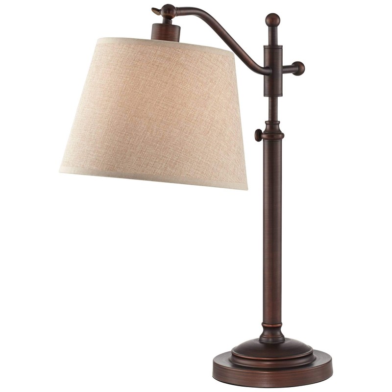 Adley Downbridge Style Desk Table Lamp Adjustable Height Bronze Metal
