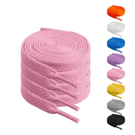 Amrnish 2 Pairs Of Elastic Shoe Laces, 8 colors and 6 sizes Versatile Shoes Strings For Sneakers, Sturdy And Durable Thick Shoe Laces (Pink, 39"(100cm))