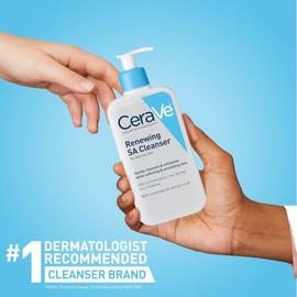 CeraVe SA Limpiador Anti-Rugosidades, para Piel Seca en Rostro y Cuerpo, con Ácido Salicílico, Ácido Hialurónico y 3 Ceramidas Esenciales, Elimina Imp