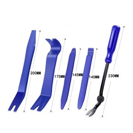 5 pcs Auto Trim Removal Tool Set, Car Upholstery Repair Kit, Fastener Remover, Pry Tools for Interior Trim Panel Door Window Audio Dashboard（with 10 Valve caps)