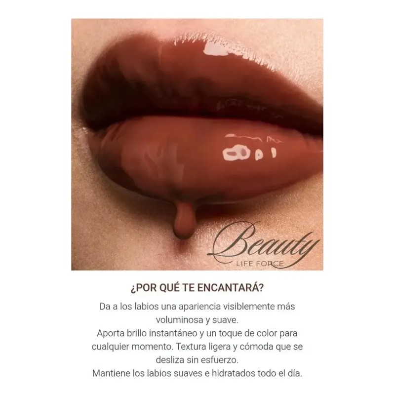 Labial Gloss Voluminizador Farmasi Lip Plumper Brown Sugar
