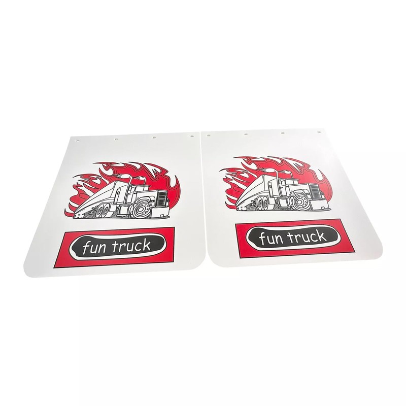 RDDY START Pair White Fun Truck Pattern Semi Truck Straight