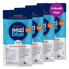 Eeziblue Monthly Pool Algaecide Bundle | Pool Booster for All Algae in Above Ground and In-Ground Swimming Pools, 4 Month Pack (15k - 20k Gallons)