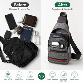 Crossbody Sling Bag for Daily Carry – Oxford Shoulder Chest Bag with USB Port for Travel, Work & Outdoors