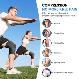 Compression Knee Brace for Women Men 2 Pack Compression Knee Sleeve Knee Brace for Knee Pain Arthritis Meniscus Tear Knee Support for Running Workout Wrestling Weightlifting Sport Athletics Black M