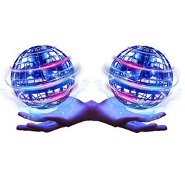 Am Bulan [2 Pack] Upgraded 2022 Flying Orb Boomerang Ball Spinner - 2 Pieces 360 LED Hover Sphere