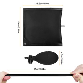 Maxentico Air Cushion (2 Pieces), Mounting Cushion, Air Lifter, Adjustable Air Wedge Pump, Lifting Cushion for Furniture, Door Lifter, Cushion, Air Cushion Lifter, Window Mounting, Black, for Door and