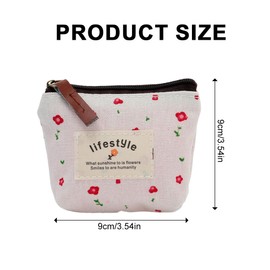 Mini Purse, Pack of 4 Women's Small Purse, Bag with Zip, Cosmetic Bag, Mini Purse, Women's Canvas Coin Purse with Zip and Pattern, for Coins, Cards, Keys