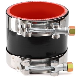 ID 3 Inch(76mm) High Temperature 4-Ply Reinforced Straight Silicone Hose Performance Coupler with 2Pcs T-Bolt Clamps Suitable High Level Turbo Pipe Connecting