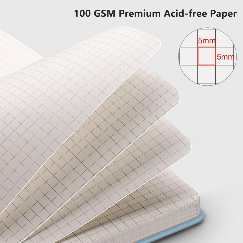 RETTACY Graph Grid Paper Notebook, 192 Pages, A5 Medium Size