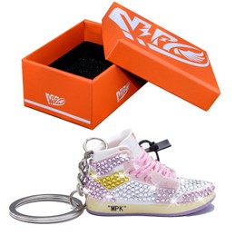 MPKレトロシューズラバースニーカーキーチェーン – 誕生日パーティーの賞品、ミステリーグッディーバッグギフト&パーティーの記念品に最適, ダイヤモンドピンク(靴1本), 1