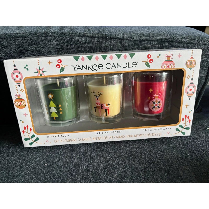 Yankee Candle Holiday Gift Set Balsam Cedar Christmas Cookie Sparkling