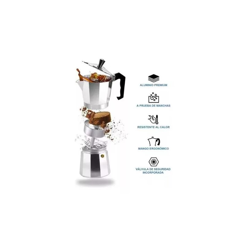 XOF Cafeteras Italianas Caféexpresso Fuegodirecto 3tazas+batidor