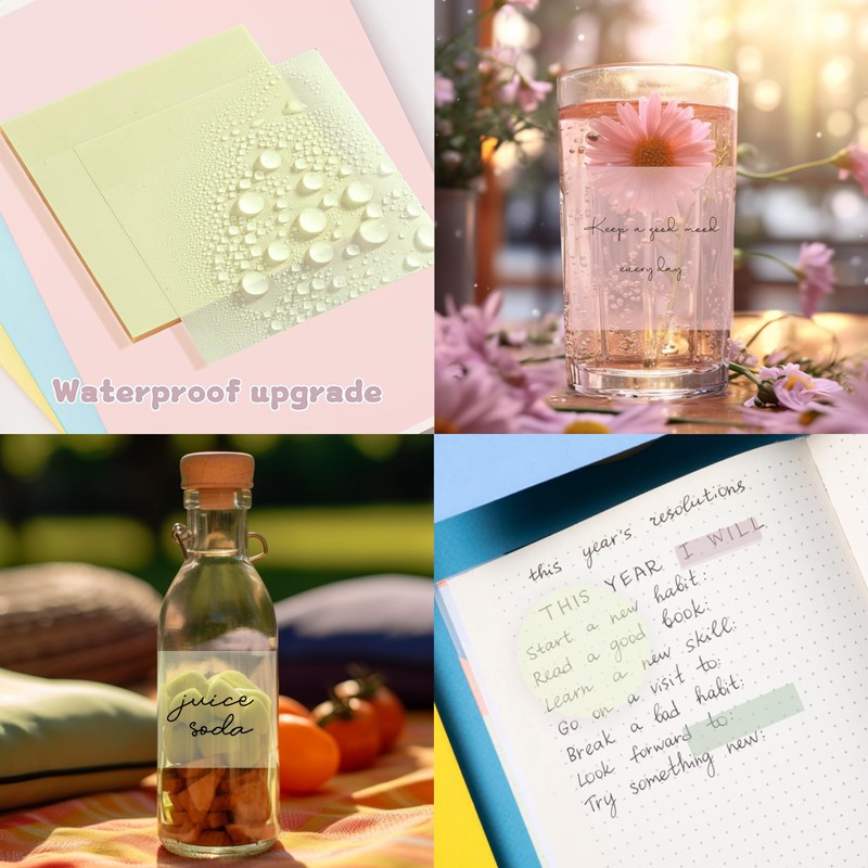 Transparent Sticky Notes,920 Sheets Waterproof Clear Sticky Notes,Clear Post It