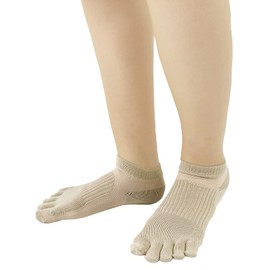 [Kaitak Family] Women's 5 Toe Socks, Short Care, Made in Japan, Supporter, Support, 22.0-23.0, 23.5-24.5, beige