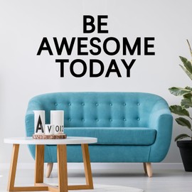 VODOE Be Awesome Today Wall Stickers Office Meeting Room Quotes Wall Decals Inspirational Motivational Wall Art Decals Vinyl Teamwork Business Wall Decor 28.6"X15"