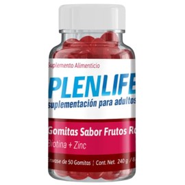 PLENLIFE 2 PACK | Gomitas con Biotina y Zinc - Suplemento sin Azúcar Sabor Frutos Rojos y Multivitamínico Sabor Piña | 2 Frascos con 50 unidades c/u