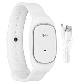 Ultrasonic Mosquito Repellent Bracelet USB Rechargeable Electric Mosquito Repeller Wristband for Adults Children White