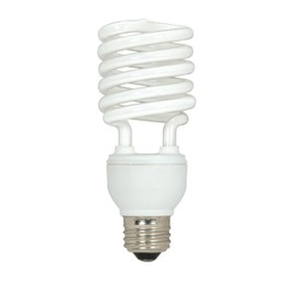 Satco S6274 23-Watt Medium Base T2 Mini Spiral, 2700K, 120V, Equivalent to 100-Watt Incandescent Lamp for Enclosed Fixtures, White, 3-Pack