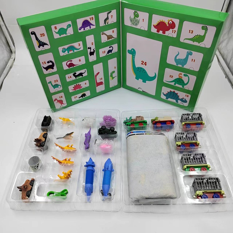 Dinosaur Calendar Plastic Green Safe Christmas Dinosaur Calendar for Toy