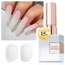 Double Rhythm- Esmalte en gel translúcido, transparente, neutro, natural, claro, lechoso, mismo color, mismo frasco, 15 ml, esmalte de uñas en...     