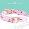 Faygarsle Pink Floral Dog Collar with Roses Pattern, Spring Summer