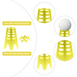 EROMAP Golf Simulator Tees, Indoor Golf Tees Golf Mat Tees Plastic Golf Tees Practice Golf Tees Perfect for Turf and Driving Range Winter Golf Tees, Tall + Short (18Pcs) (Yellow)