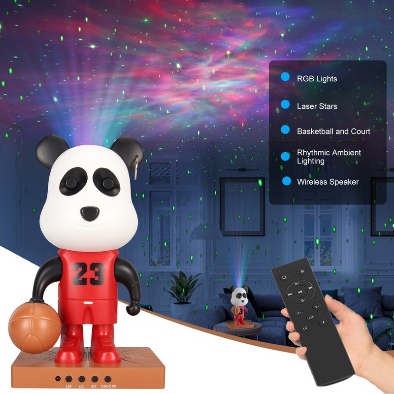 Star Light Projector with Bluetooth Speaker Panda Shape Projection Lamp