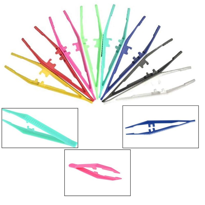24 Pcs Disposable Plastic Tweezers - First Aid Forceps