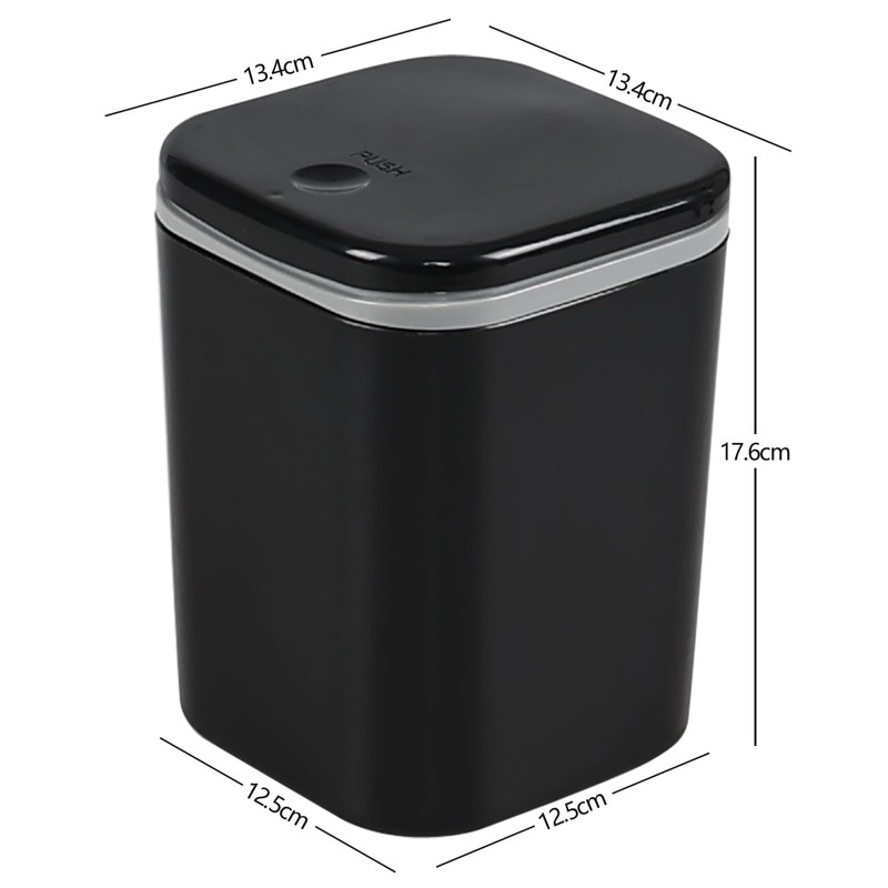 Hayixia 2 L Mini Desktop Garbage Bin, Mini Plastic Push-button