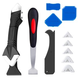 Silicone Caulking Tools - Sealant Finishing Tools Paste Removal Scraper, Caulk Remover, Glazing Corner Scraper, Rubber Handled Stainless Steel Knife