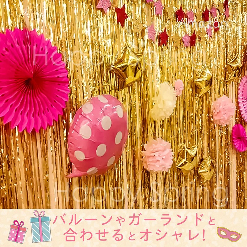 Happy Spring Shara Curtain Set of 3 (Gold_2m)