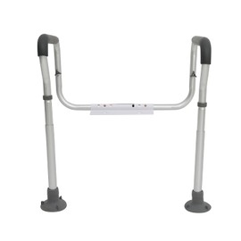 Happybuy Toilet Safety Rail, Adjustable Bathroom Toilet Seat Frame, Fits Most Toilets, Supports 300lbs, Grab Bars with Padded Armrests for Seniors, Handicap, Disabled, Adjustable Width & Height