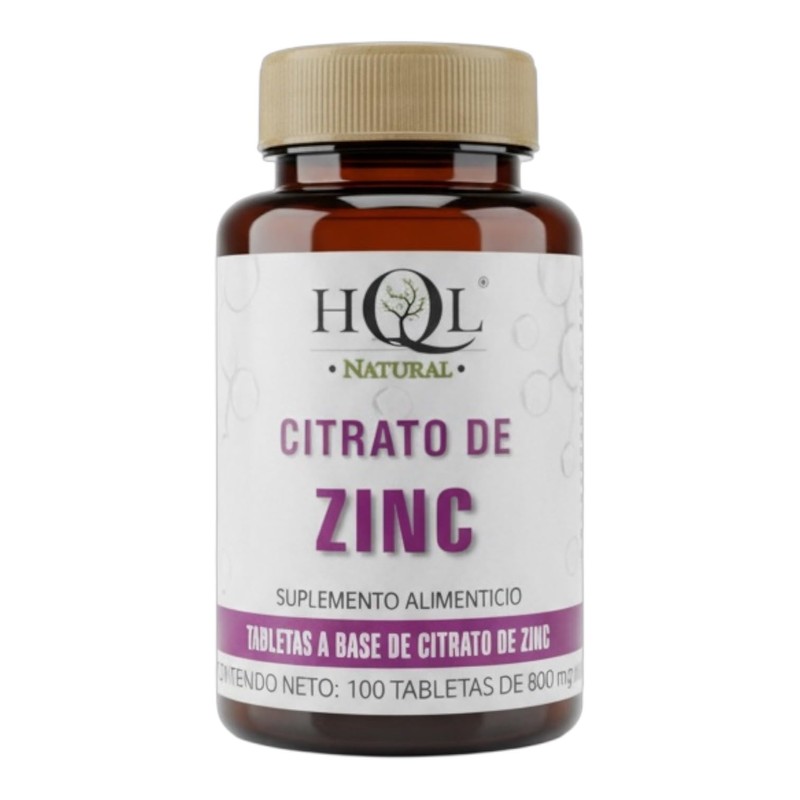 Citrato de Zinc 100 tabs HQL Suplemento alimenticio