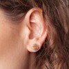 Kleine Ohrstecker silber mit Stein • Braune Ohrringe für Damen