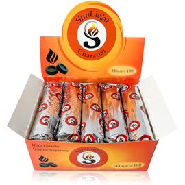 Charcoal Tablets for Incense– Quick Light Charcoal Tablets – Charcoal Disk Lights – 33 mm Resin Burner Rolls – Pack of 200 Coal Briquettes – Charcoal Burner - Instant Fire Coal Tablet