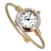 2Tone Gold Silver Cable Band Ladies Bangle Cuff Watch