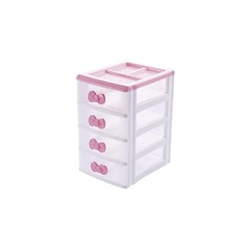 WQURC Lovely Four-tier Desk Receiving Drawers Cosmetic Case Storage Cabinet Box Room Desktop Organizer Makeup Organizer