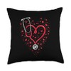 Stethoscope Heart Throw Pillow